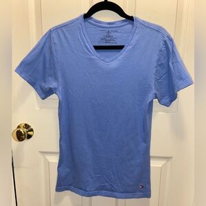 Tommy Hilfiger Men's Light Blue V-Neck Tee